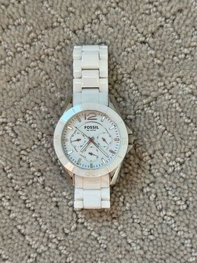 Fossil White Ceramic Chronograph Women’s Watch